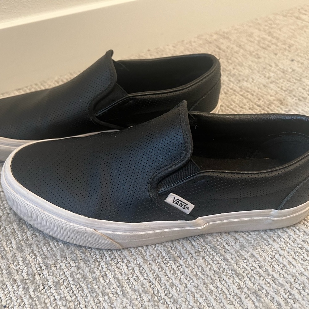 Black leather Vans